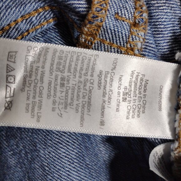 Madewell Denim Maxi Skirt Size 31 Medium Blue Wash 23" Slit Down Front Pockets - Picture 8 of 11